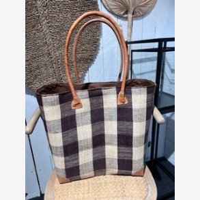 Madam Grskar - Strandtaske m. tern mnster, Brun og Natur