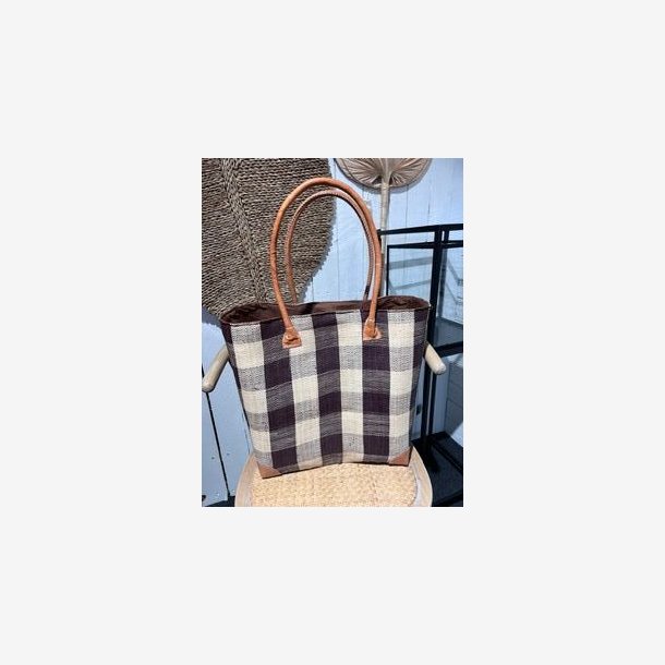 Madam Grskar - Strandtaske m. tern mnster, Brun og Natur