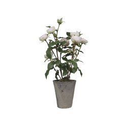 Chic Antique - Kunstig blomst, rose i keramik potte