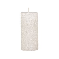 Chic Antique - Rustikt bloklys med glimmer H11 5cm. creme