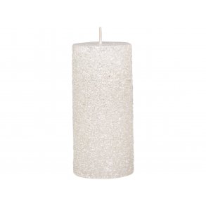 Chic Antique - Rustikt bloklys med glimmer H11 5cm. creme