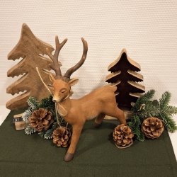 J-Line - Grantr m/tr fod Mangotr Grn H: 27 B: 18 D: 5 cm.