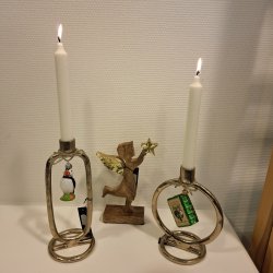 J-Line - Lysestage T/Kronelys rund Aluminium Guld H: 19cm. 