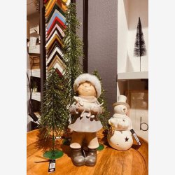 J-Line - Juletr m/glitter Grn H: 32 : 10 cm.