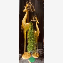 J-Line - Rensdyr m/fod metal "Guld" H: 92 cm. 