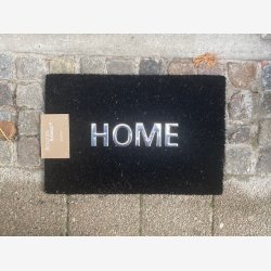 Drmtte "HOME" Sort 40x60cm Rustfrit Stl/Kokos Fibre/PVC