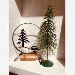 J-Line - Juletr m/glitter Grn H: 32 : 10 cm.