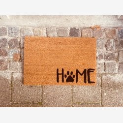 J-Line - Drmtte tekst "HOME" Kokosfibre Natur/Sort 40x60 cm. 