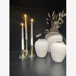 Lysestage St m/3 stk. Guld jern/Metal H: 16 D: 8,6 cm