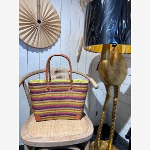 Madam Grskar - Strandtaske i mixede stribe mnster, Flere varianter