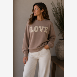 Marta Du Chateau - MdcJessa Sweatshirt - LOVE - Fango Melange