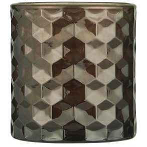 Ib Laursen | Fyrfadsstage glas i mrkebrun