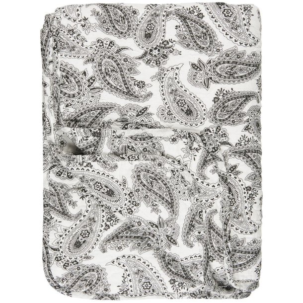 Ib  Laursen - Quilt hvid m/sort paisley 130x180cm.