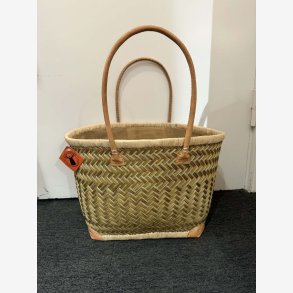 Madam Gr�skar - Strandtaske Gr�n mix 44x30cm.