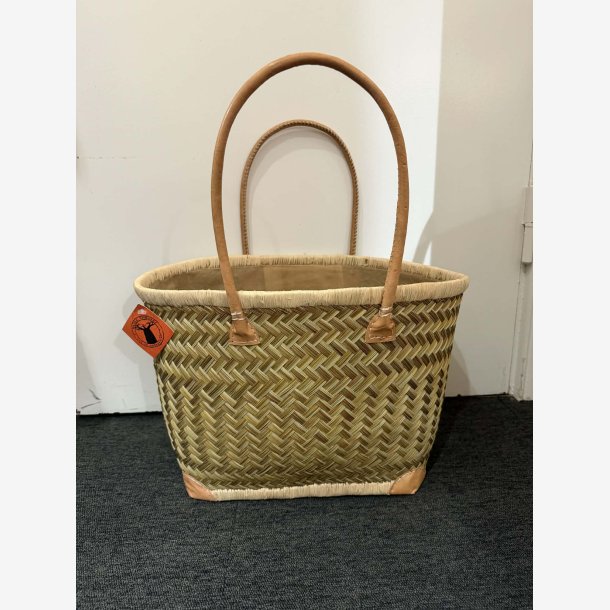 Madam Gr�skar - Strandtaske Gr�n mix 44x30cm.