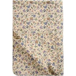 Ib  Laursen - Quilt m/lilla og brune blomster 130x180cm.