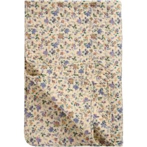 Ib  Laursen - Quilt m/lilla og brune blomster 130x180cm.