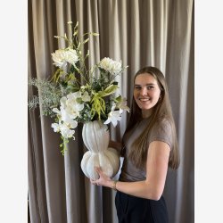 Lilje Blomst Hvid real touch H: 50 cm.