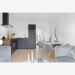 House Nordic - Geneve spisebordsstol gr, messing