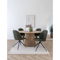 House Nordic - Monte Carlo Spisebordsstol med drejefod, boucl, grn, sorte ben