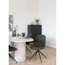 House Nordic - Monte Carlo Spisebordsstol med drejefod, boucl, grn, sorte ben