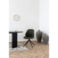 House Nordic - Monte Carlo Spisebordsstol med drejefod, boucl, grn, sorte ben