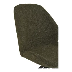 House Nordic - Monte Carlo Spisebordsstol med drejefod, boucl, grn, sorte ben