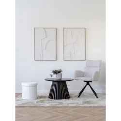 House Nordic - Cordoba Spisebordsstol med drejefod, sand, sorte ben