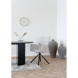 House Nordic - Cordoba Spisebordsstol med drejefod, sand, sorte ben