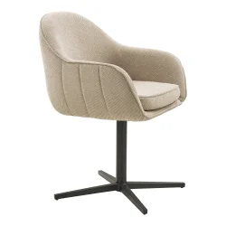 House Nordic - Tamera Spisebordsstol med drejefod, lysegr, sorte ben