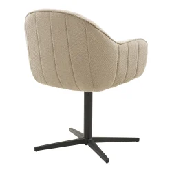 House Nordic - Tamera Spisebordsstol med drejefod, lysegr, sorte ben