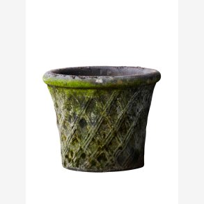 Harlequin urtepotte m/hul patineret ler Brun UNIKA : 18 H: 15 cm. 