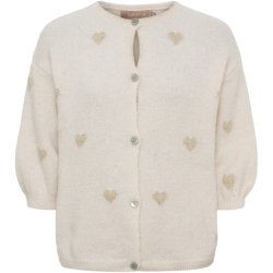 Marta Du Chateau - MdcParisa Strikcardigan m. hjerter Beige