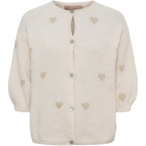 Marta Du Chateau - MdcParisa Strikcardigan m. hjerter Beige