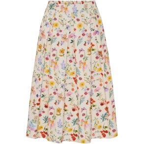 Marta Du Chateau - MdcCiela Sk�rt m. blomsterm�nster Beige Bomuld