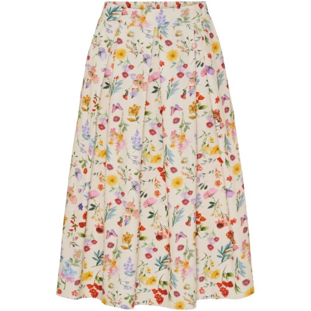 Marta Du Chateau - MdcCiela Sk�rt m. blomsterm�nster Beige Bomuld Flere strs.