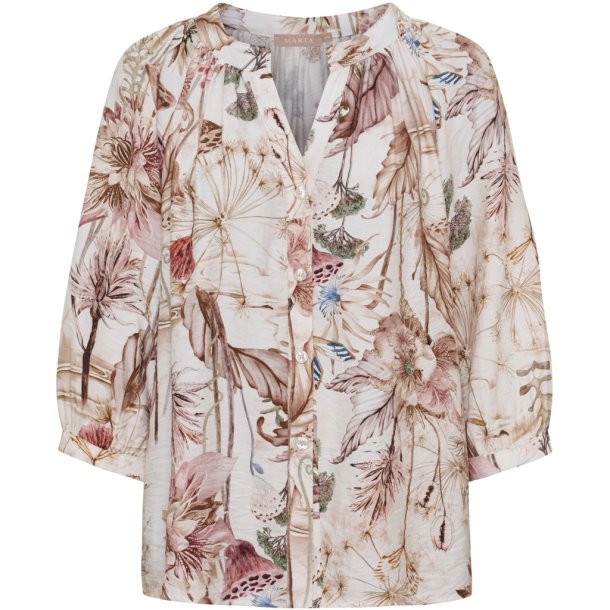 Marta Du Chateau - MdcJordan Skjorte Beige/Blomsterprint.