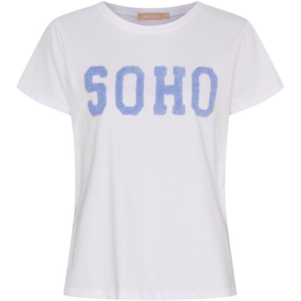 MDC - MdcHerdis T-Shirt "SOHO" Hvid/Himmel 90% bomuld, 10% elastan Flere strs.