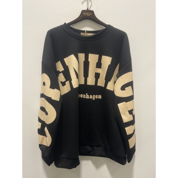 MDC -  MdcHibiscus Sweatshirt Sort/Hvid Flere strs. 50% polyester, 42% viskose, 8% elastan