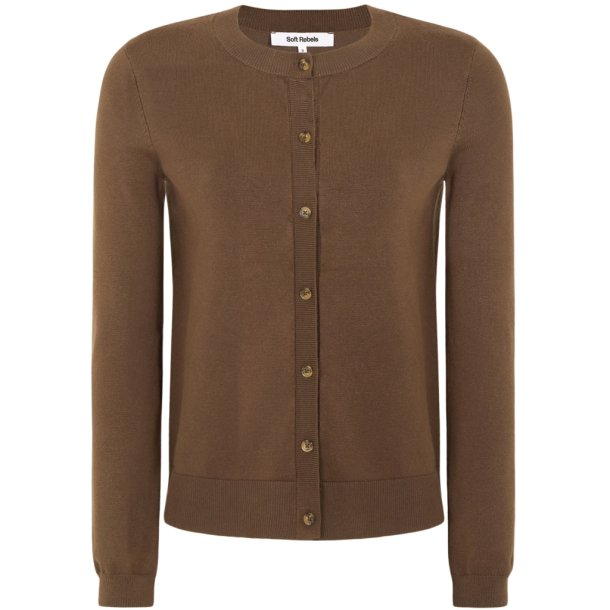 Soft Rebels - SRMarla Cardigan Strik M�rkebrun