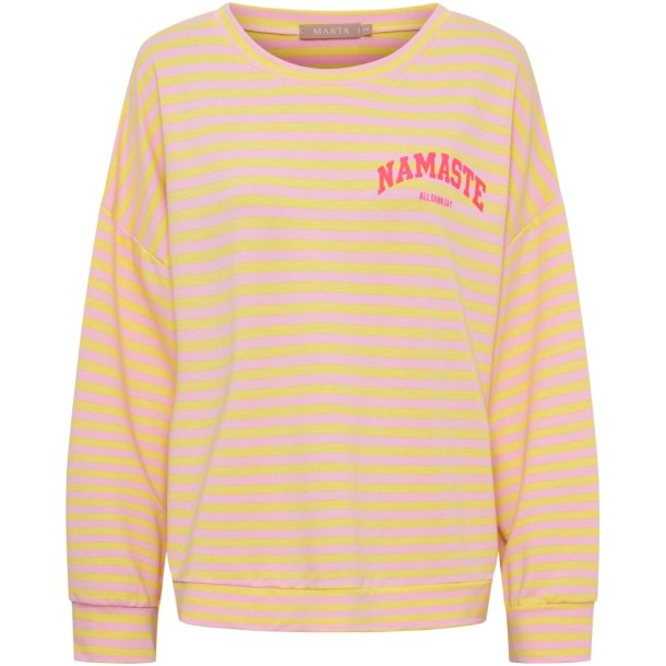 Marta Du Chateau - MdcIsabeau Bluse m. striber "Namaste" Gul/Pink 