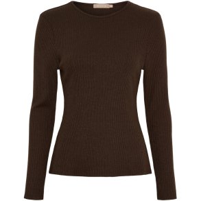 Marta Du Chateau - MdcLunara Lang�rmet Bluse M�rkebrun