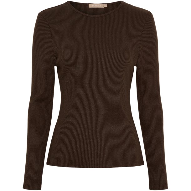 Marta Du Chateau - MdcLunara Lang�rmet Bluse M�rkebrun