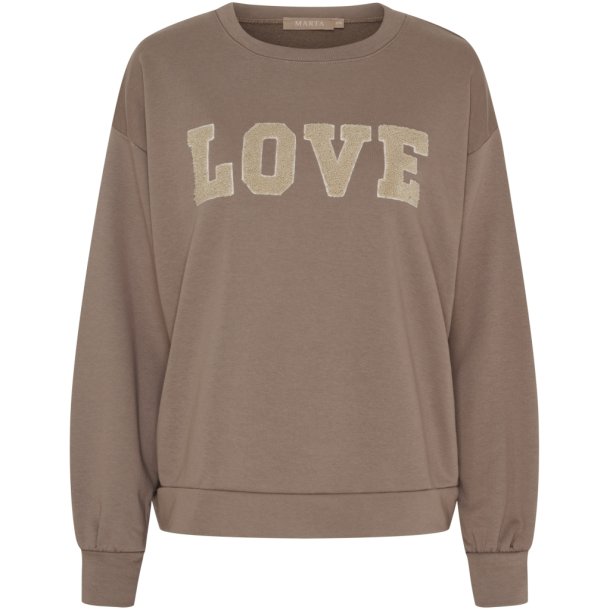 Marta Du Chateau - MdcJessa Sweatshirt - LOVE - Fango Melange
