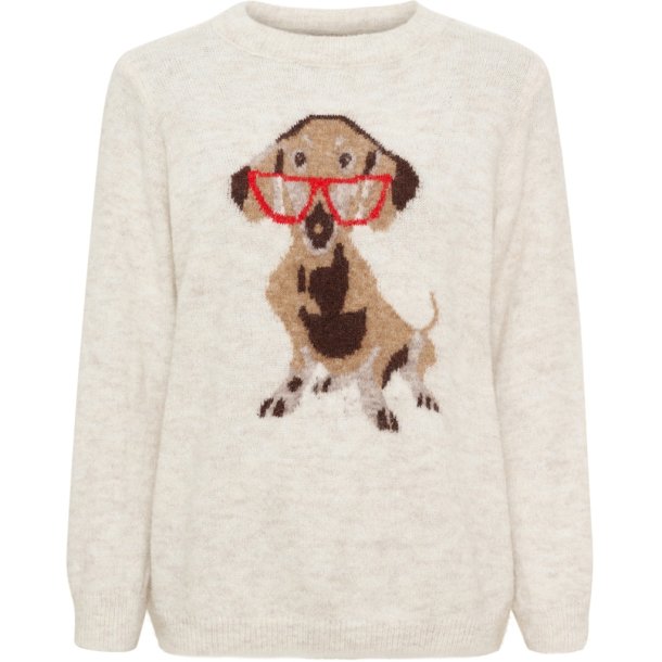 Marta Du Chateau - MdcCoraline strik m. hund Beige