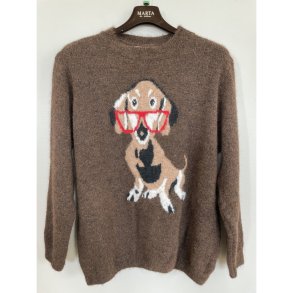 Marta Du Chateau - MdcCoraline strik m. hund Brun