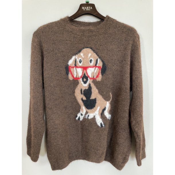 Marta Du Chateau - MdcCoraline strik m. hund Brun