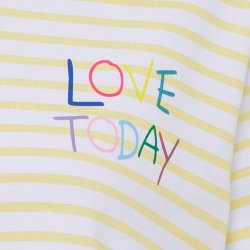 Marta Du Chateau - MdcFiora T-Shirt m. striber og tryk Gul Flere strs.