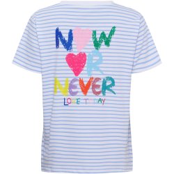 Marta Du Chateau - MdcFiora T-Shirt m. striber og tryk Bl�.