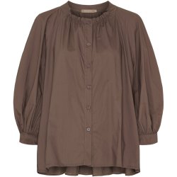 Marta Du Chateau - MdcJoelle Skjorte m. rynkedetaljer Brun Onesize
